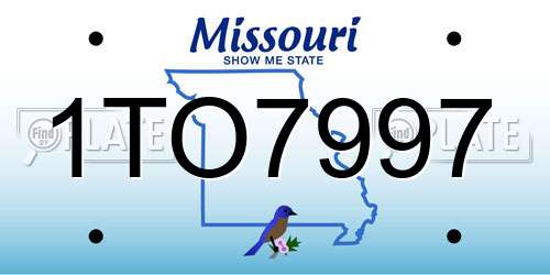 1TO7997 Missouri License Plate