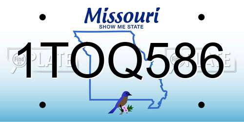 1TOQ586 Missouri License Plate
