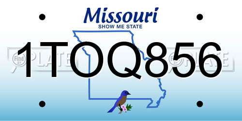 1TOQ856 Missouri License Plate