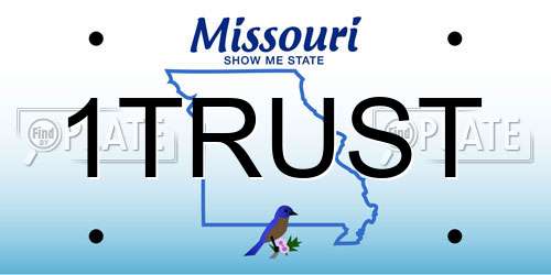 1TRUST Missouri License Plate