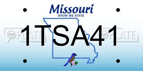 1TSA41 Missouri License Plate