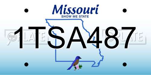 1TSA487 Missouri License Plate