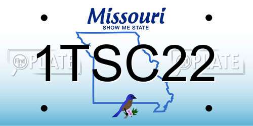 1TSC22 Missouri License Plate