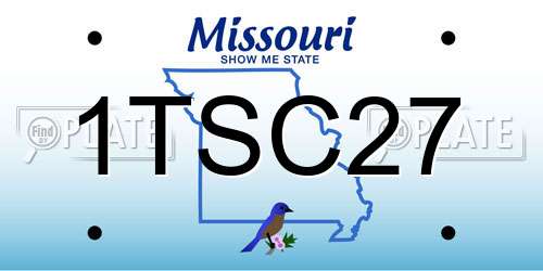 1TSC27 Missouri License Plate