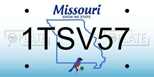 1TSV57 Missouri License Plate