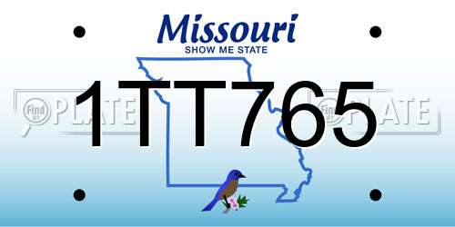 1TT765 Missouri License Plate