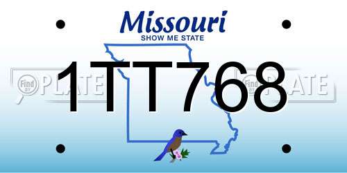 1TT768 Missouri License Plate