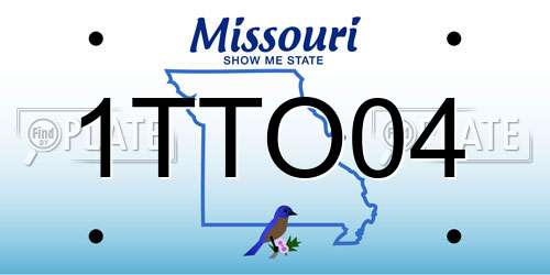 1TTO04 Missouri License Plate