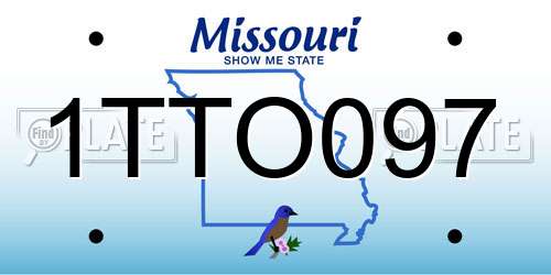 1TTO097 Missouri License Plate
