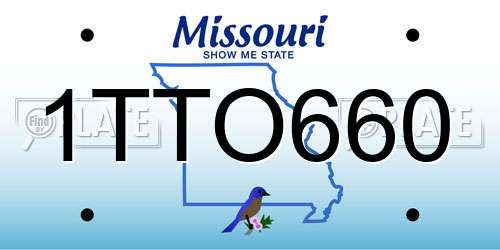 1TTO660 Missouri License Plate