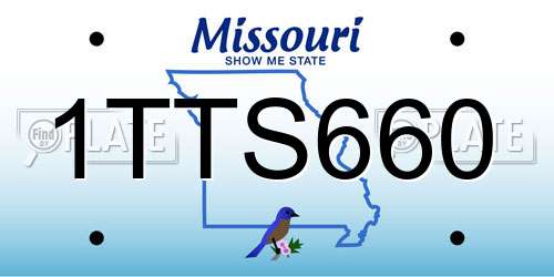 1TTS660 Missouri License Plate