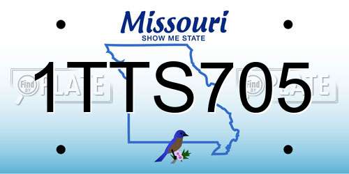 1TTS705 Missouri License Plate