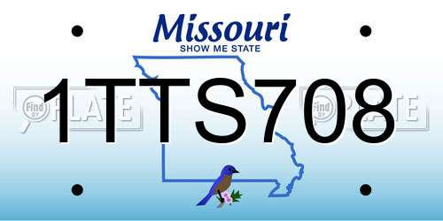 1TTS708 Missouri License Plate