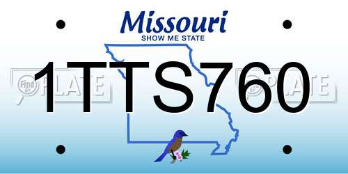 1TTS760 Missouri License Plate