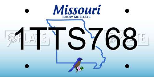 1TTS768 Missouri License Plate