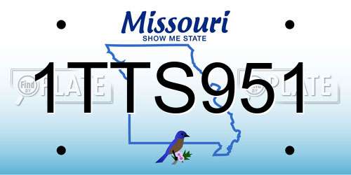 1TTS951 Missouri License Plate