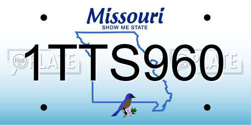 1TTS960 Missouri License Plate