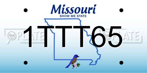 1TTT65 Missouri License Plate