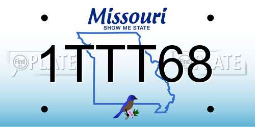 1TTT68 Missouri License Plate
