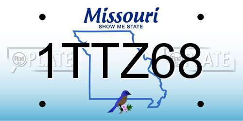 1TTZ68 Missouri License Plate