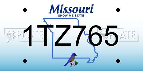 1TZ765 Missouri License Plate