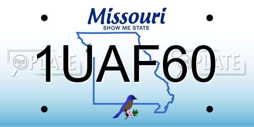 1UAF60 Missouri License Plate
