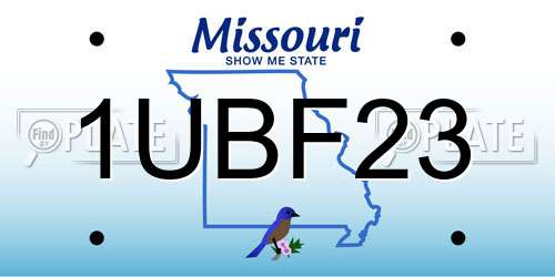 1UBF23 Missouri License Plate