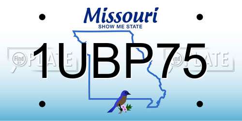 1UBP75 Missouri License Plate