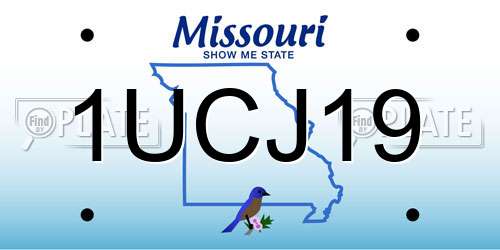 1UCJ19 Missouri License Plate