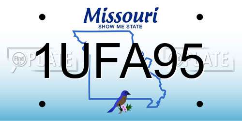 1UFA95 Missouri License Plate