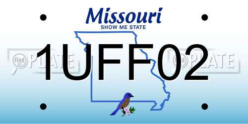 1UFF02 Missouri License Plate