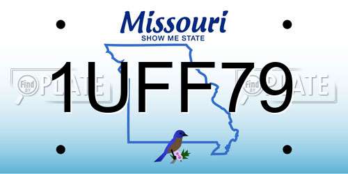 1UFF79 Missouri License Plate