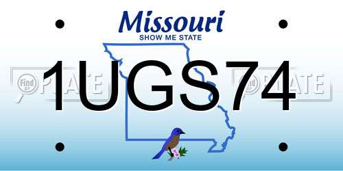 1UGS74 Missouri License Plate