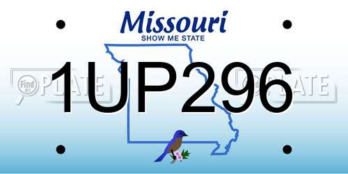 1UP296 Missouri License Plate
