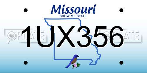 1UX356 Missouri License Plate