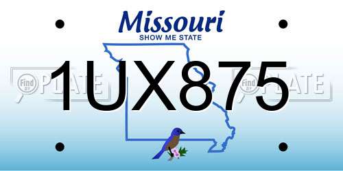 1UX875 Missouri License Plate