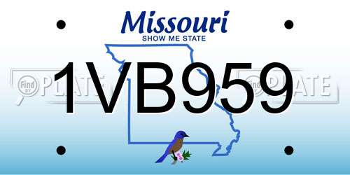 1VB959 Missouri License Plate