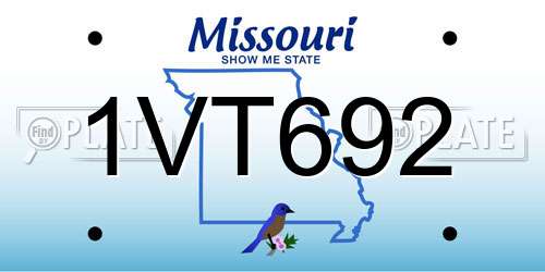 1VT692 Missouri License Plate