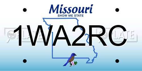 1WA2RC Missouri License Plate