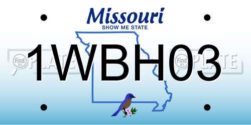 1WBH03 Missouri License Plate