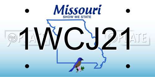 1WCJ21 Missouri License Plate