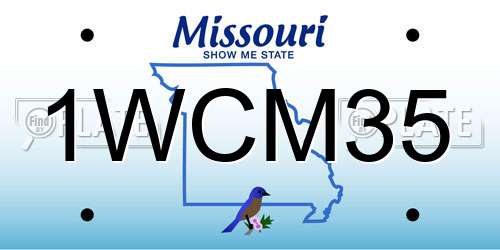1WCM35 Missouri License Plate