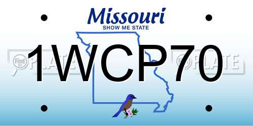 1WCP70 Missouri License Plate