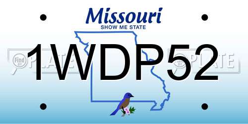 1WDP52 Missouri License Plate