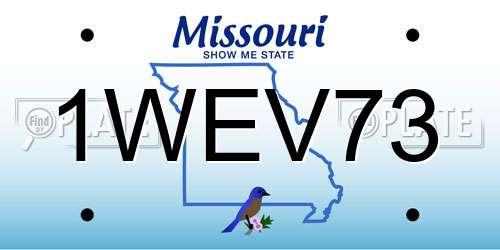 1WEV73 Missouri License Plate