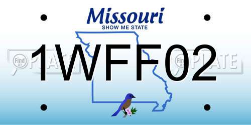 1WFF02 Missouri License Plate