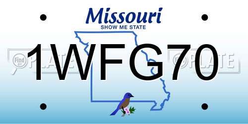 1WFG70 Missouri License Plate