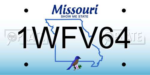 1WFV64 Missouri License Plate