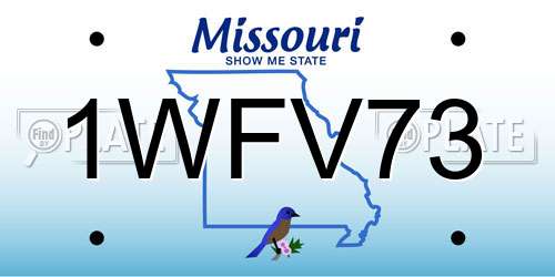 1WFV73 Missouri License Plate