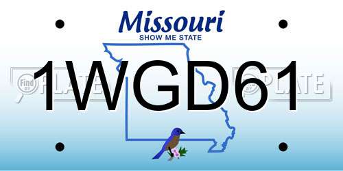 1WGD61 Missouri License Plate